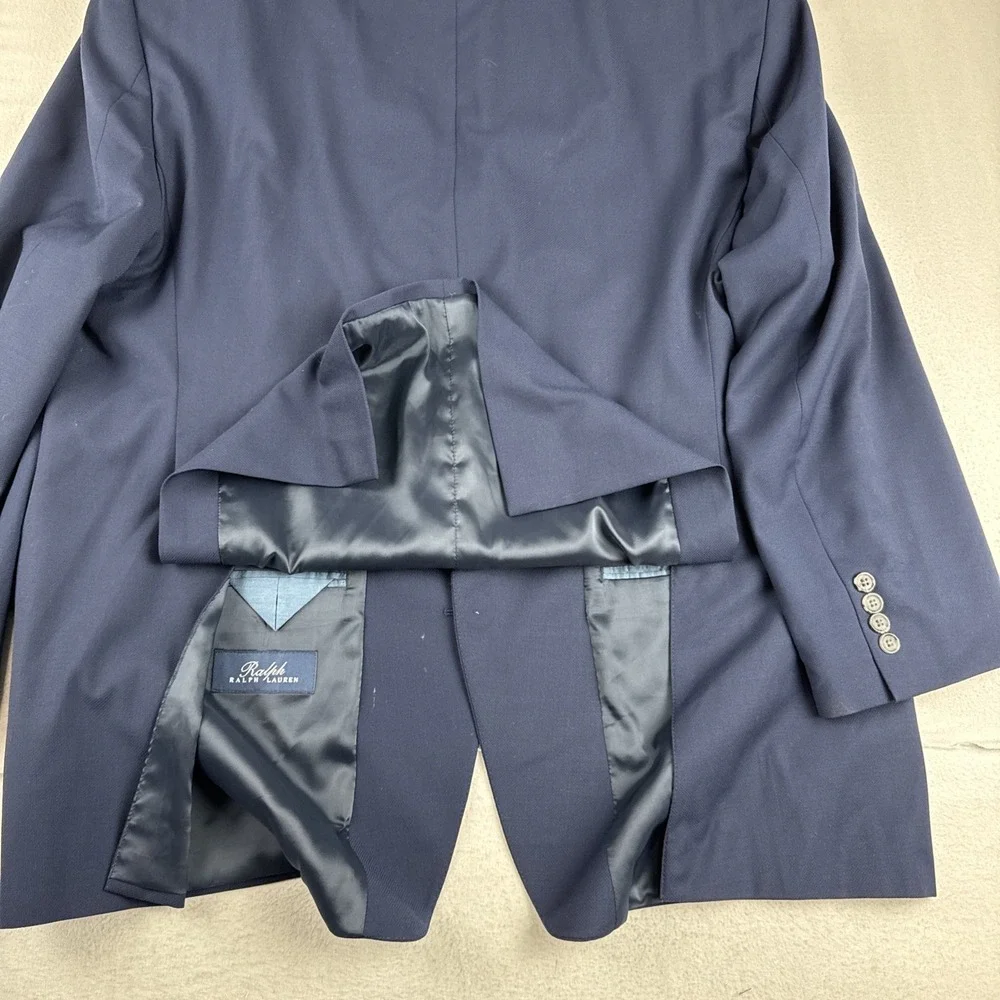 Ralph Ralph Lauren Mens Navy Blue Blazer Sz 50L Wool Blend  Double Vented